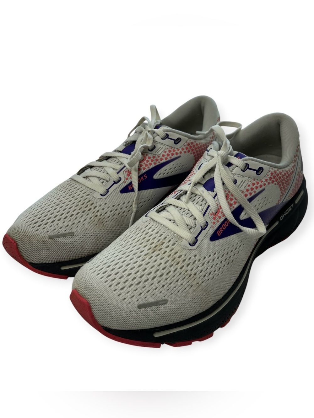 Brooks Ghost 14 Athletic Shoes Womens Size 10.5 White Mesh Sneakers 1203561B192